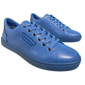 Dolce & Gabbana Calf Leather Men’s 5 Fits Women’s 6.5 Blue Sneaker Shoe New
